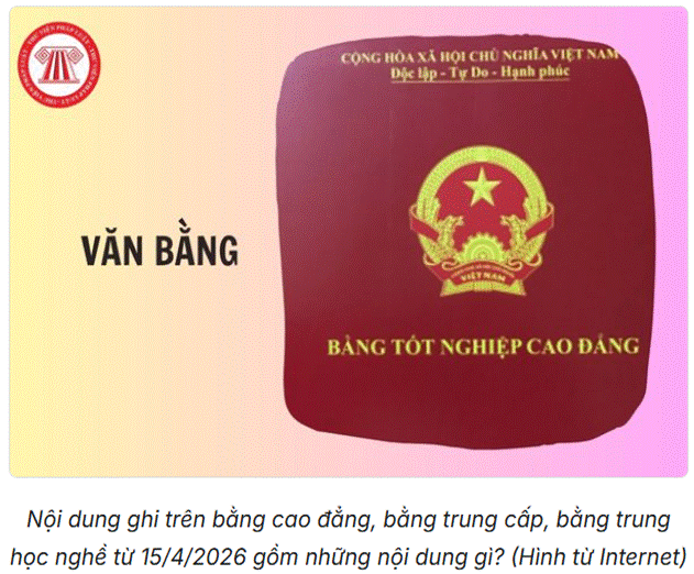 Mặt ngoài mẫu bằng Cao đẳng Dược mới của Luật Giáo dục